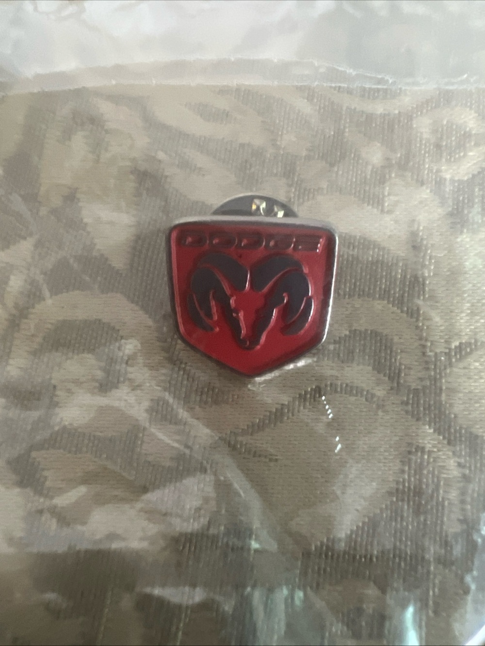 Vintage DODGE RAM Pin Pinback Hat Lapel Tie Tac Tack Logo Red Metal Badge